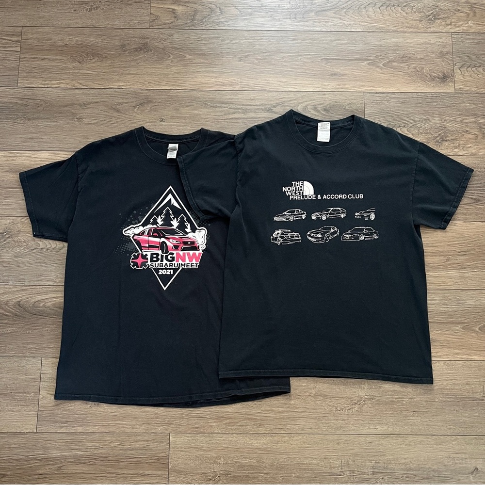 Subaru‎ Club Pacific North West Black Graphic Sort Sleeve T-Shirts Size L-XL